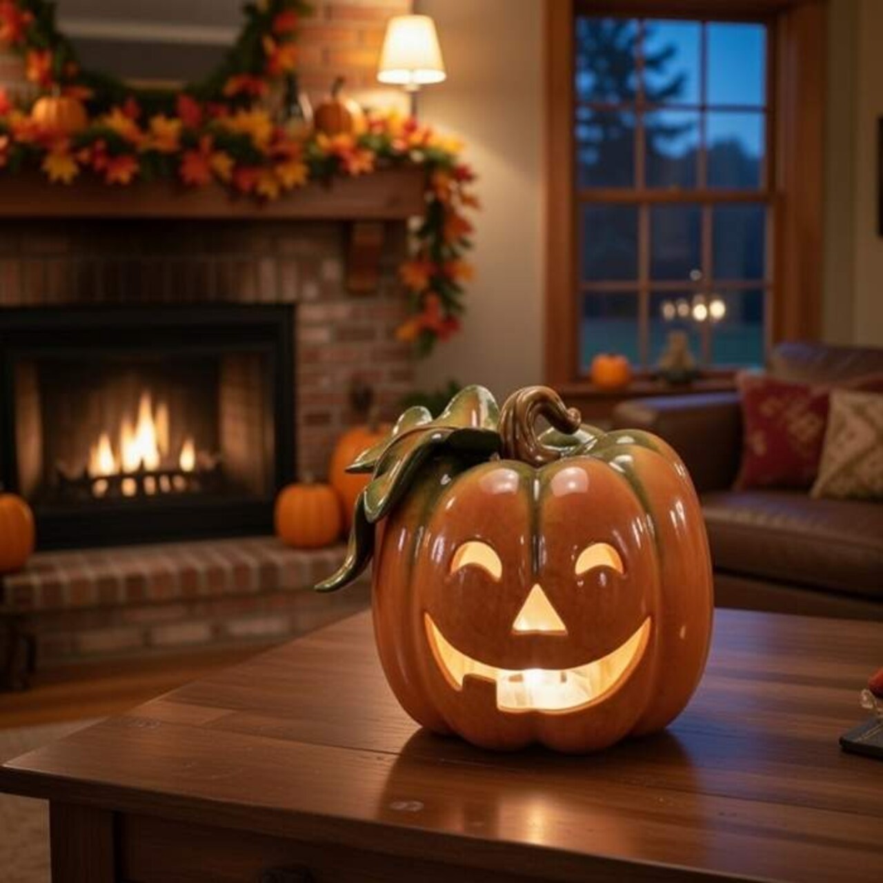 Ceramic Jack-o-Lantern Pumpkin Tealight Candle Holder, Home Décor, Gift for Her, Gift for Mom, Kitchen Décor, Fall Décor, Halloween Décor